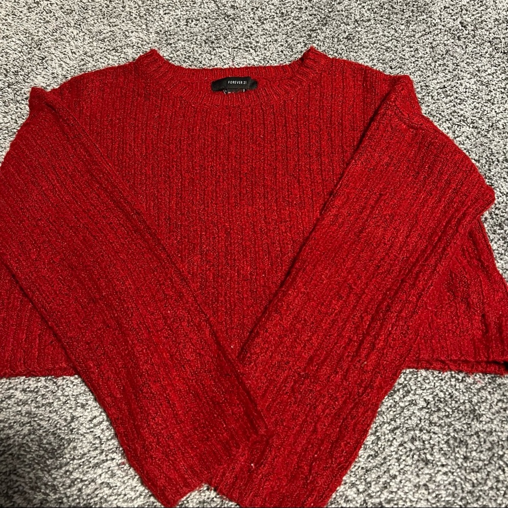 Forever 21 long sleeve red sweater S